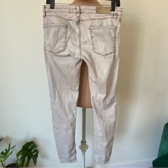 IRO Cole Aleka Light Grey Stretch Cotton Light Distress Low Rise Skinny Jean 30 - Picture 5 of 11